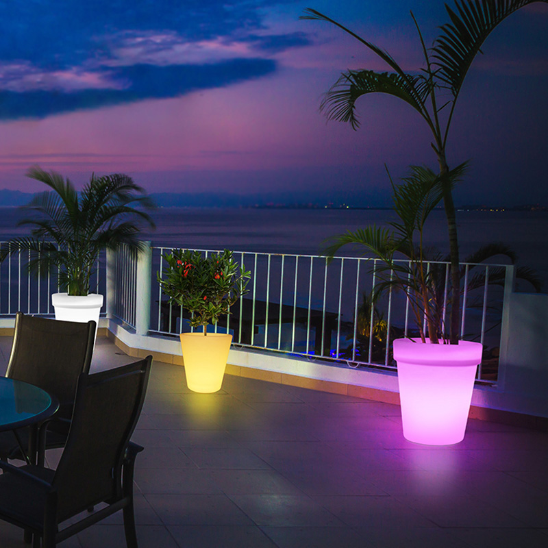 Plastica a LED a LED per esterni piccoli luci a vaso di fiori (16 modalità, dimmerabile, IP68 impermeabile) Remoto Control lampada da pavimento decorativa per esterni per decorazioni da giardino da giardino patio portico cortile,naatsu